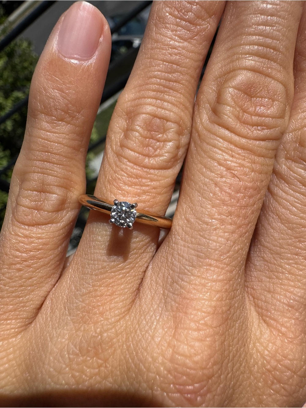 14K Gold Natural Diamond Solitaire Ring 0.23ct - Picture 4 of 8